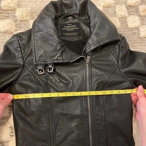 All Saints Black Leather Motojacket NWOT (Size 6)